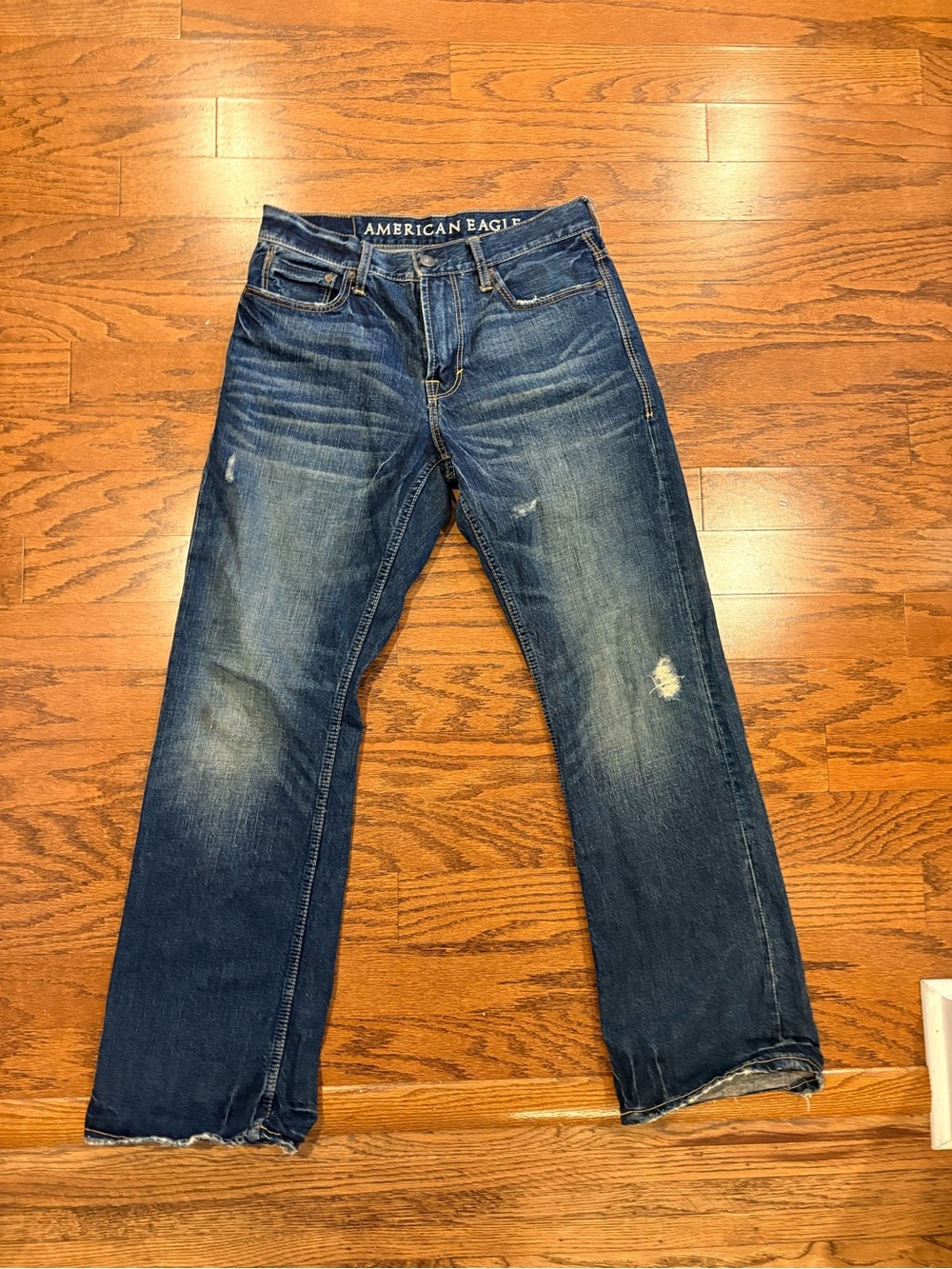 Vintage American Eagle Outfitters Men’s bootcut jeans 31x32 medium wash distress